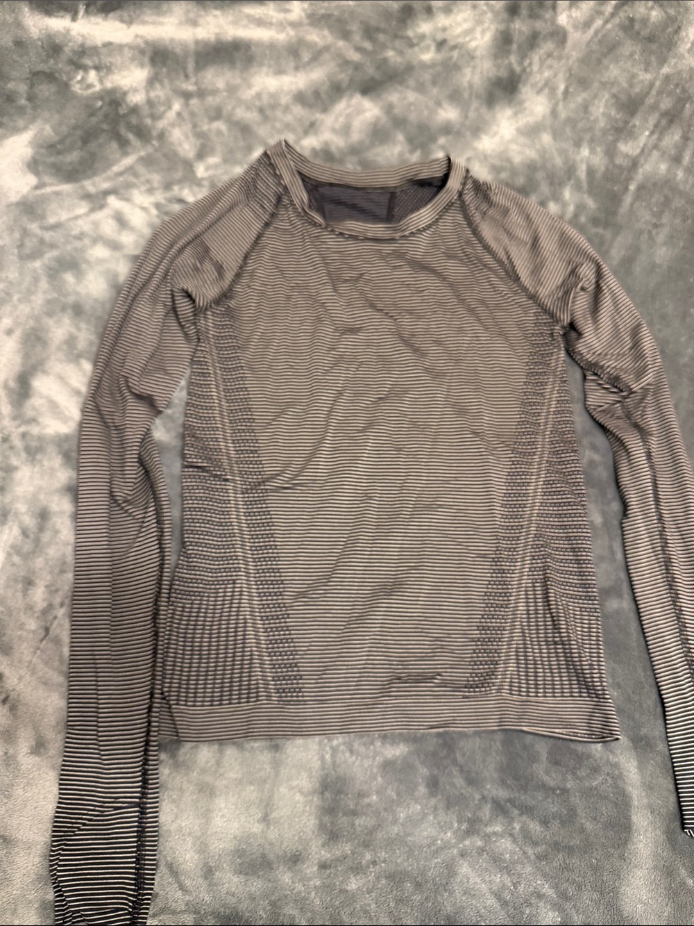 Athleta Women's Long-Sleeve Striped Crew Tee - Gray